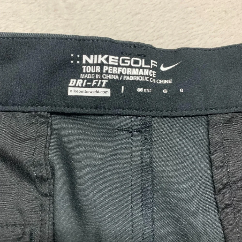 NIKE Dri-Fit Tour Performance Black Golf Chino Pants Mens 36x32
